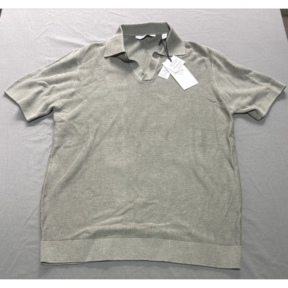 Kenneth Cole New York Heathered Forest Green Mens V-Neck Polo Size Medium